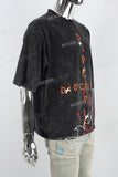 Retro Washed Skull Print Black Mans T-Shirt