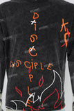 Retro Washed Skull Print Black Mans T-Shirt
