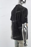 Retro Washed Angel Print Black Mans T-Shirt