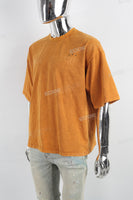 Retro Wash Letters Graffiti Print Orange Mans T-Shirt