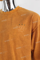 Retro Wash Letters Graffiti Print Orange Mans T-Shirt