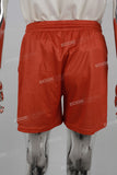Orange Mesh Skull Print Mans Shorts