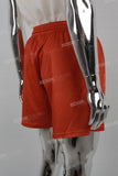 Orange Mesh Skull Print Mans Shorts