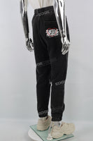 Black Elastic Leg Print Men's Sweatpants