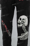 Black Elastic Leg Print Men's Sweatpants