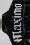 Black Skull Embroidered Men's Denim Jacket