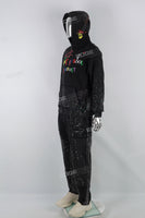 Black Graffiti Dotted Sweater Set