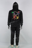 Black Graffiti Dotted Sweater Set
