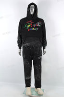 Black Graffiti Dotted Sweater Set