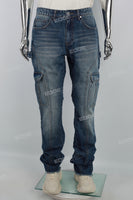 J22391 Blue Split Side Pocket Denim Men's Cargo Pants