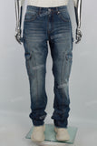 J22391 Blue Split Side Pocket Denim Men's Cargo Pants