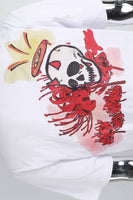 Skull Print White Men's T-shirt