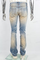 Men's Flare Jeans With Blue  Distressed Spray
