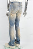 Men's Flare Jeans With Blue  Distressed Spray