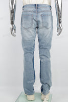 Blue Patchwork Men's Flare Jeans