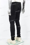 lack Embroidered Ripped Skinny Jeans