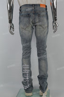 Vintage Blue Embroidery Stack Jeans