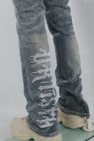 Vintage Blue Embroidery Stack Jeans