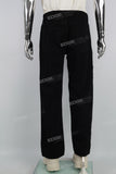 Black Print Button Men's Baggy Jeans