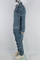 Blue Radiant Print Long Sleeve Denim Jacket Set