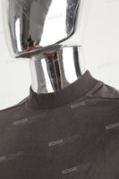 Gray Turtleneck Short Sleeve T-shirt