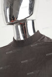 Gray Turtleneck Short Sleeve T-shirt