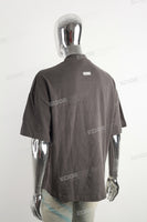 Gray Turtleneck Short Sleeve T-shirt