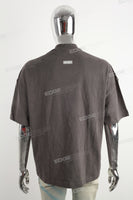 Gray Turtleneck Short Sleeve T-shirt