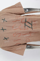 Brown Printed Distressed Washed Men's T-shirt