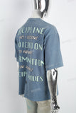 Men's T-shirt With Blue Print And Washing