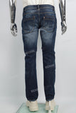 Dark Blue Ripped Zip Watch Bag Mans Skinny Jeans