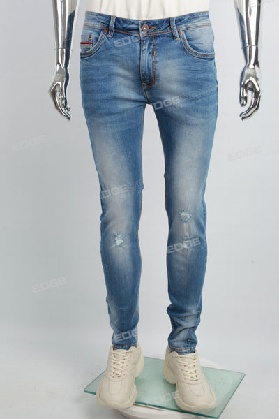 Blue Ripped Mans Skinny Jeans