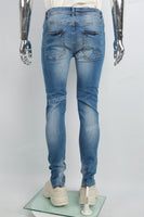 Blue Ripped Mans Skinny Jeans