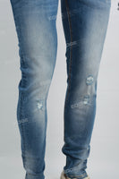 Blue Ripped Mans Skinny Jeans