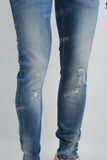 Blue Ripped Mans Skinny Jeans