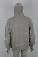 Gray Printed Embroidered Zipper Men's hoodies