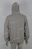 Gray Printed Embroidered Zipper Men's hoodies