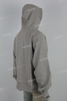 Gray Printed Embroidered Zipper Men's hoodies