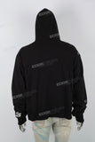 Black Printed Embroidered Zipper Men's hoodies