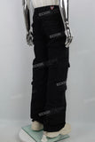 Black Denim Multi-Pocket Cargo Pants