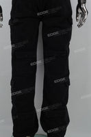 Black Denim Multi-Pocket Cargo Pants