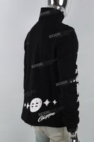 Black Bubble Print Turtleneck Men's Sweatshirt