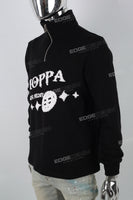 Black Bubble Print Turtleneck Men's Sweatshirt