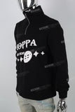 Black Bubble Print Turtleneck Men's Sweatshirt
