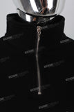 Black Bubble Print Turtleneck Men's Sweatshirt