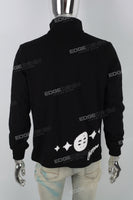 Black Bubble Print Turtleneck Men's Sweatshirt
