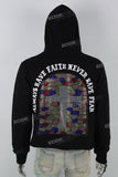 Men's Hoodies Black Print Hot Diamond Embroidery