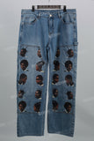 Blue Print Mans Baggy Cargo Jeans