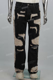 Black Wash Heavy Ripped Baggy Jeans