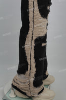 Black Wash Heavy Ripped Baggy Jeans